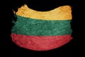 Grunge Lithuania flag. Lithuanian flag with grunge texture. Brus