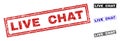 Grunge LIVE CHAT Scratched Rectangle Watermarks