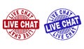 Grunge LIVE CHAT Scratched Round Stamps