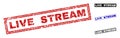 Grunge LIVE STREAM Textured Rectangle Watermarks