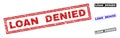 Grunge LOAN DENIED Textured Rectangle Stamp Seals Royalty Free Stock Photo