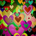 Grunge love pattern background Royalty Free Stock Photo