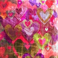 Grunge love pattern background Royalty Free Stock Photo