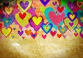 Grunge love pattern background Royalty Free Stock Photo