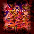 Grunge love pattern background