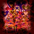 Grunge love pattern background Royalty Free Stock Photo