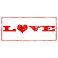 Grunge Love Rubber Stamp Royalty Free Stock Photo