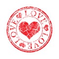 Grunge love stamp Royalty Free Stock Photo