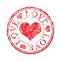 Grunge love stamp