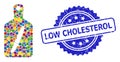Grunge Low Cholesterol Stamp and Bright Colored Collage Cutting Board