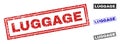 Grunge LUGGAGE Textured Rectangle Stamps