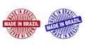 Grunge MADE IN BRAZIL Scratched Round Stamp Seals