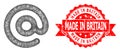 Grunge Made in Britain Stamp and Network Email Symbol Icon