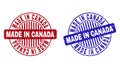 Grunge MADE IN CANADA Scratched Round Stamp Seals Royalty Free Stock Photo
