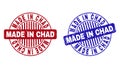 Grunge MADE IN CHAD Scratched Round Stamp Seals Royalty Free Stock Photo