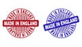 Grunge MADE IN ENGLAND Scratched Round Stamp Seals Royalty Free Stock Photo