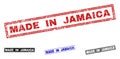 Grunge MADE IN JAMAICA Scratched Rectangle Watermarks Royalty Free Stock Photo