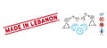 Grunge Made in Lebanon Line Stamp and Mosaic Dash Mining Robotics Icon