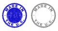 Grunge MADE IN THE U.S. Textured Stamp Seals Royalty Free Stock Photo