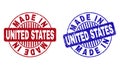 Grunge MADE IN UNITED STATES Textured Round Stamp Seals Royalty Free Stock Photo