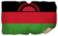 Malawi Flag On Old Paper