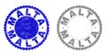 Grunge MALTA Scratched Stamp Seals