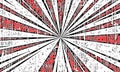 Grunge manga rays speed lines graphic novel zoom background in red and black