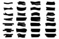 Grunge marker stains, highlight stripes. Black permanent pen line mark texture paintbrush. Crossed scribble lines Royalty Free Stock Photo