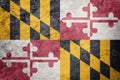 Grunge Maryland state flag. Maryland flag background grunge text Royalty Free Stock Photo