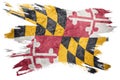 Grunge Maryland state flag. Maryland flag brush stroke. Royalty Free Stock Photo