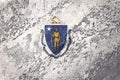 Grunge Massachusetts state flag. Massachusetts flag background g Royalty Free Stock Photo