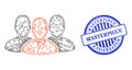 Grunge Masterpiece Stamp Seal and Network User Group Web Mesh Royalty Free Stock Photo