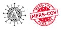 Grunge Mers-Cov Seal and Covid Virus Mosaic Delta Coronavirus