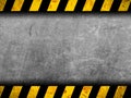 Grunge metal background with black and yellow warning stripes Royalty Free Stock Photo