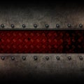 Grunge metal background and red diamond plate Royalty Free Stock Photo