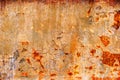 Old rusty metal plate heavily aged corrosion stain Royalty Free Stock Photo