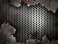 Grunge metal cracked with rivets template