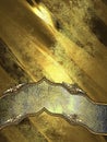 Grunge metal gold background with elegant ribbon Royalty Free Stock Photo