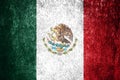 Grunge mexican flag close up. Dirty flag of Mexico on a metal surface Royalty Free Stock Photo