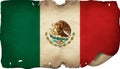 Grunge Mexican Flag On Old Paper Scroll Royalty Free Stock Photo