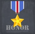 Grunge military honor medal icon background concept. Vector illustration design Royalty Free Stock Photo