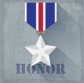 Grunge military honor medal icon background