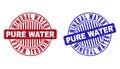 Grunge MINERAL WATER PURE WATER Textured Round Stamps