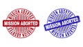 Grunge MISSION ABORTED Scratched Round Stamp Seals