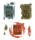 Grunge modern sale stickers. Flat sale labels. Royalty Free Stock Photo