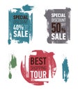 Grunge modern sale stickers. Flat sale labels. Royalty Free Stock Photo