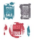 Grunge modern sale stickers. Flat sale labels. Royalty Free Stock Photo