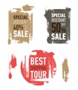 Grunge modern sale stickers. Flat sale labels. Royalty Free Stock Photo