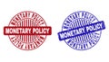 Grunge MONETARY POLICY Textured Round Stamp Seals Royalty Free Stock Photo