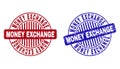 Grunge MONEY EXCHANGE Scratched Round Stamp Seals
